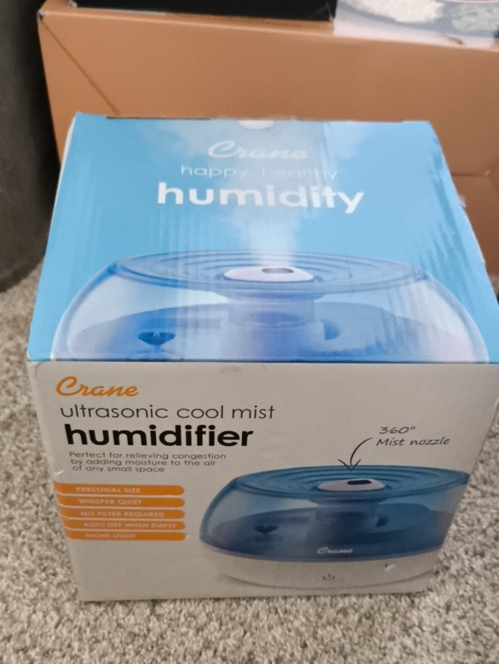 Crane Ultrasonic Cool Mist Humidifier - Blue